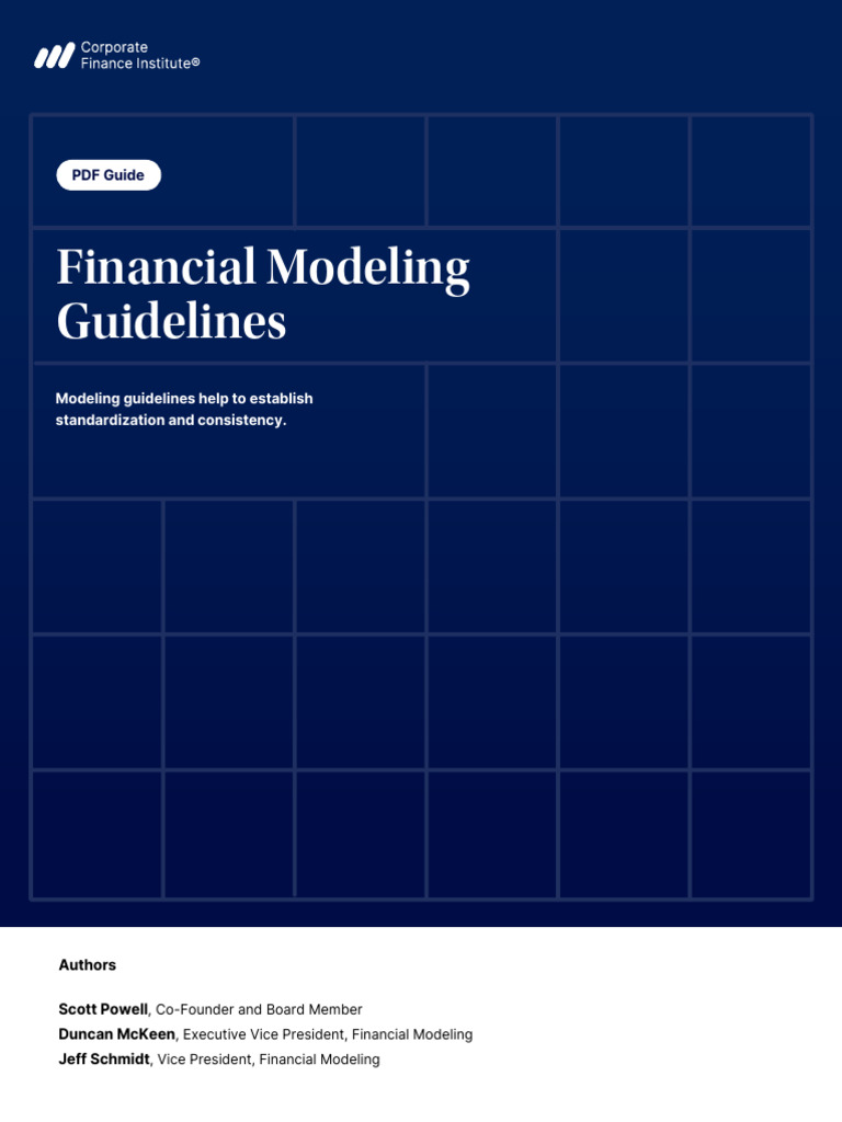 Financial Modeling Guidelines PDF Guide | PDF