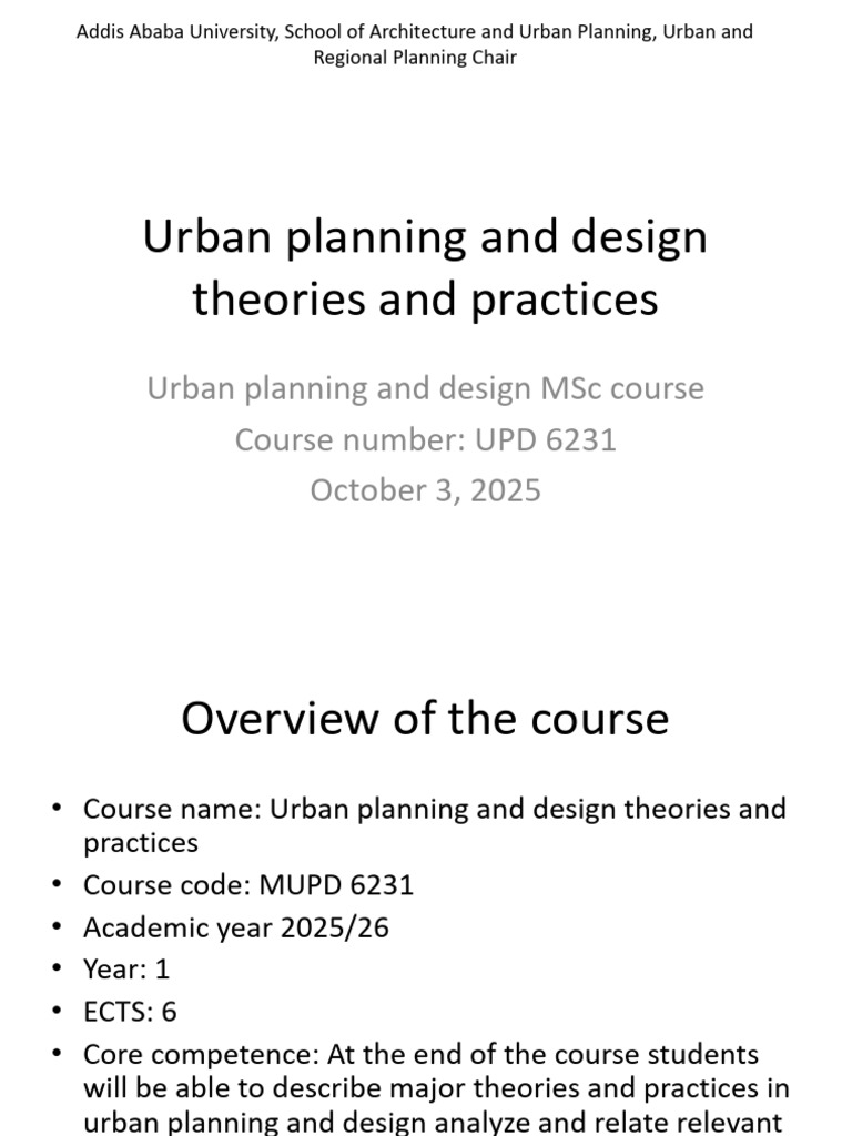 Urban Planning Theories and Practices Course | PDF | Learning ...