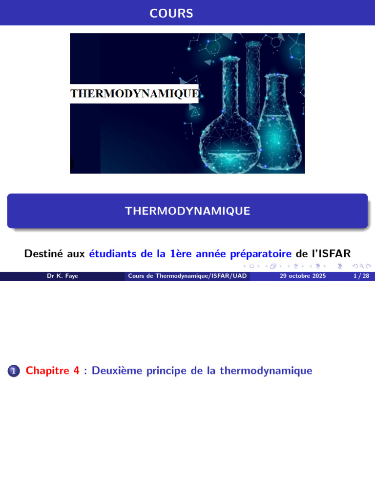 Deuxième principe de la thermodynamique | PDF | Chaleur | Entropie