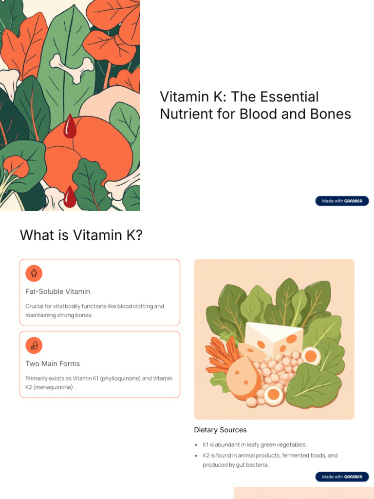 Vitamin K Benefits for Blood and Bones | PDF | Vitamin | Medical ...