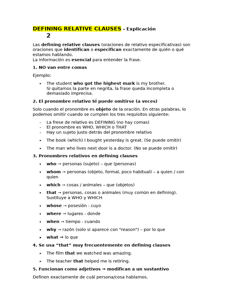 Understanding Defining Relative Clauses | PDF | Linguistic Typology ...