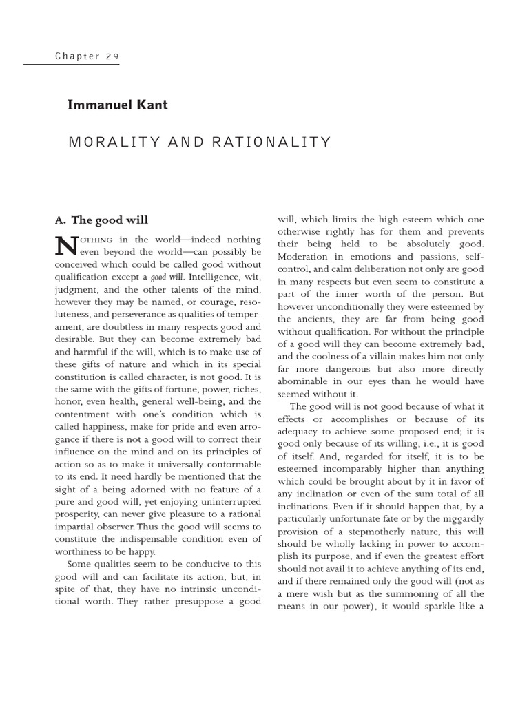 Readings in Moral Theory Kant and Deontology | PDF | Reason | Immanuel Kant