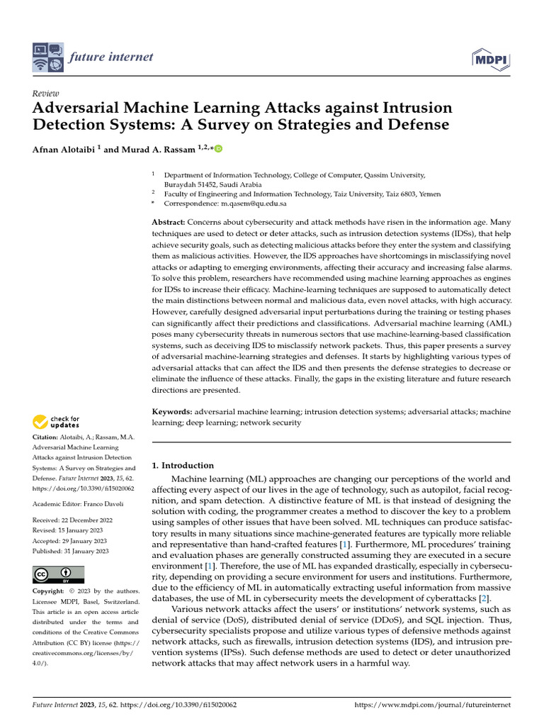 Adversarial ML Attacks on IDS: Strategies & Defense | PDF | Machine ...