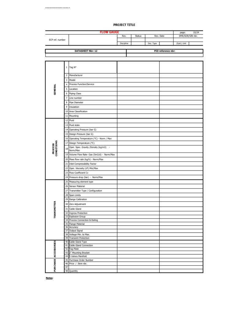 Flow Gauge Datasheet Overview | PDF | Flow Measurement | Pressure