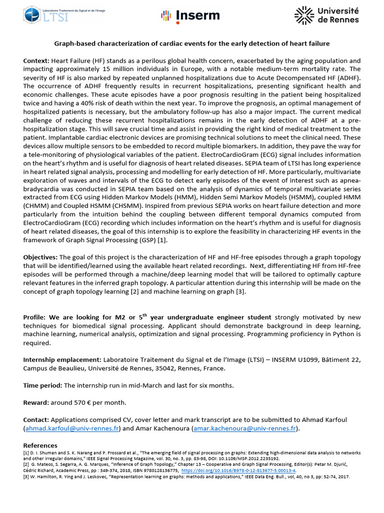 Six Months Internship On ECG Signal Processing | PDF ...