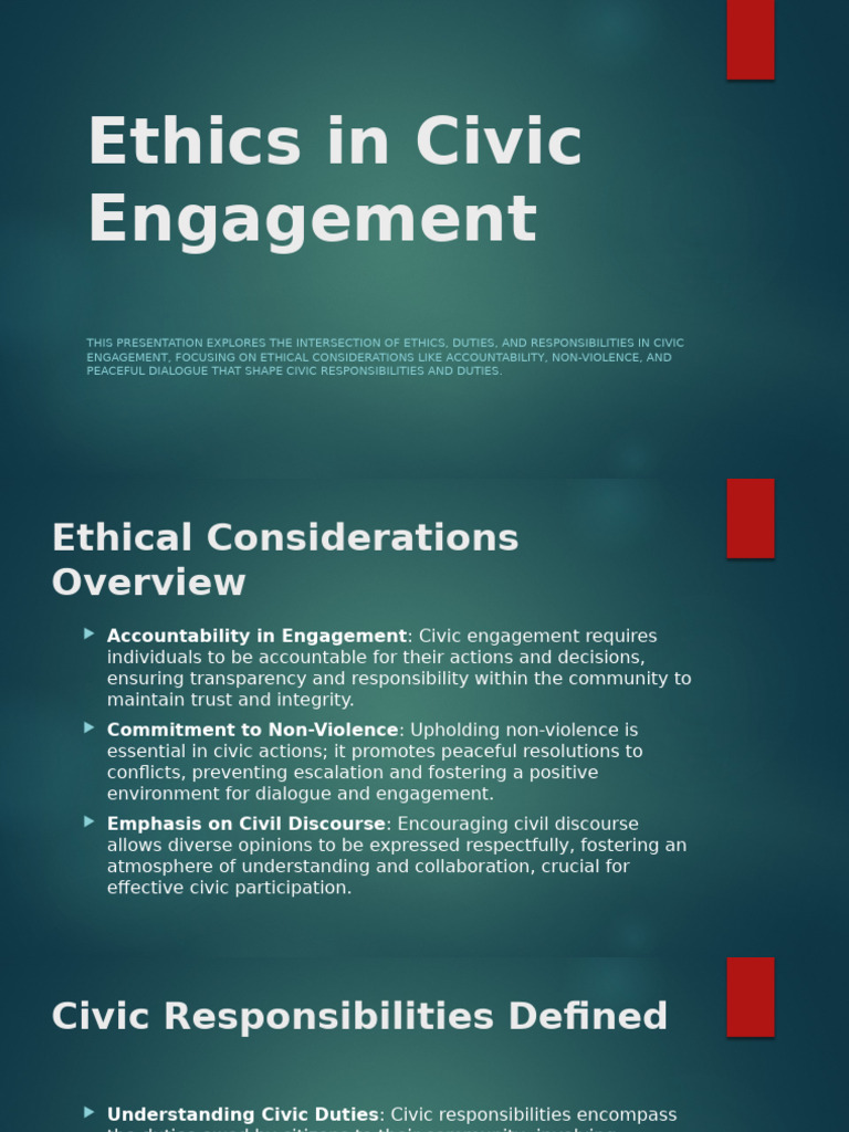 Ethical Civic Engagement Principles | PDF | Civic Engagement | Social ...