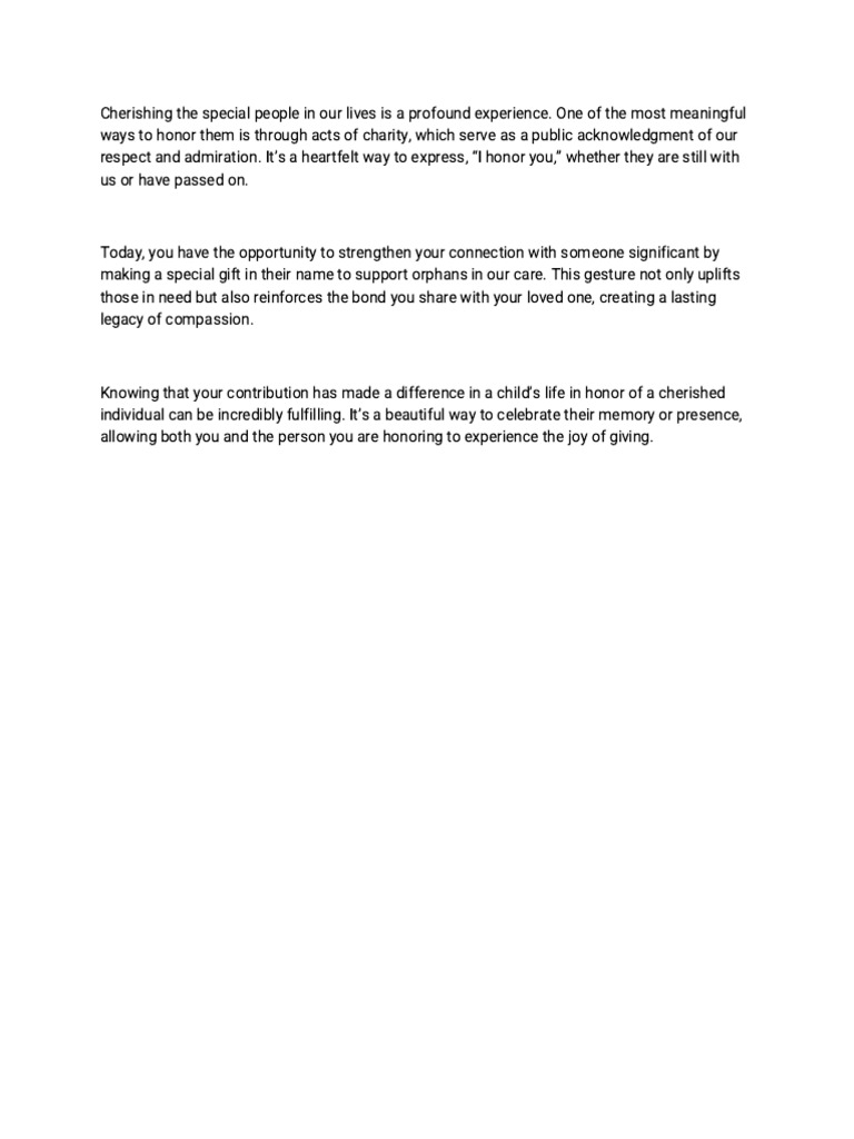 A Gift in Honot of Your Loved One | PDF