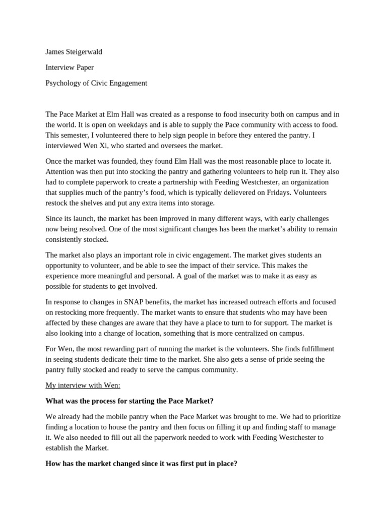 Interview Paper - Psychology of Civic Engagement | PDF