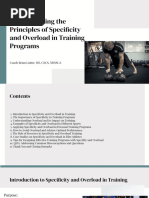 Principle of Specificity in Training | PDF