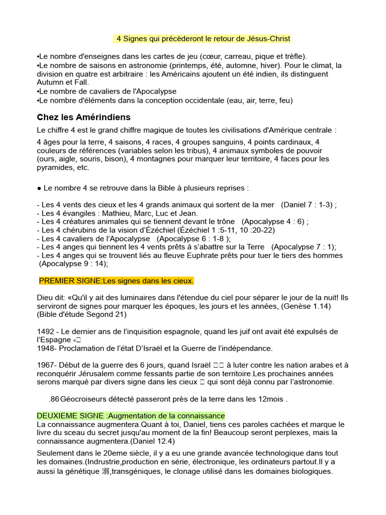 Signes du retour de Jésus-Christ | PDF | Livre de la Révélation | Ange