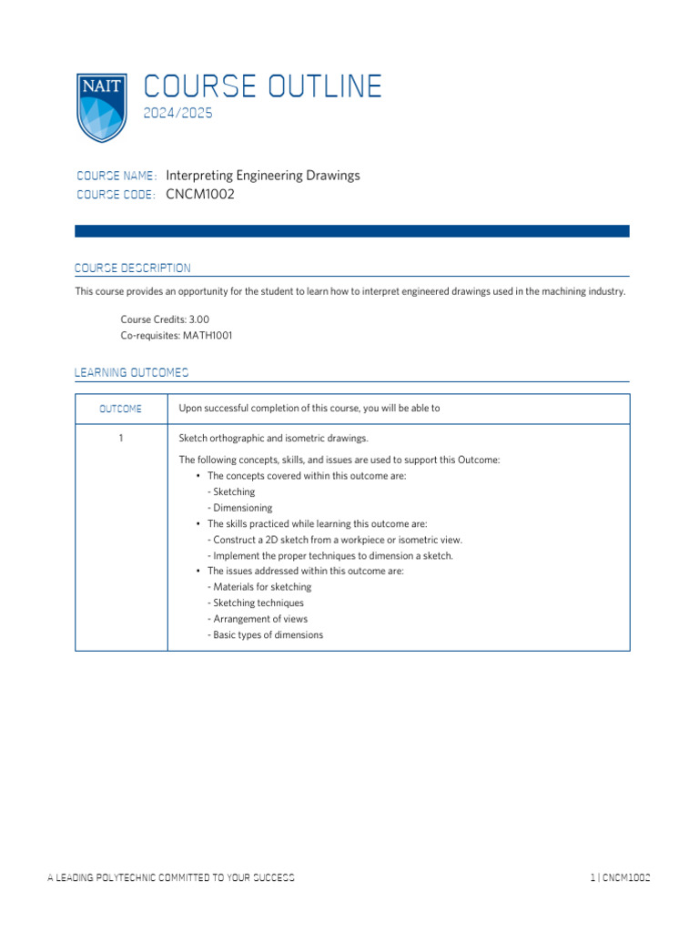 Interpreting Engineering Drawings Course | PDF