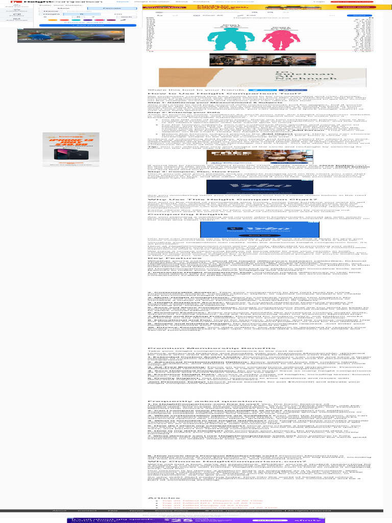 Height Comparison Tool Online Guide | PDF | Databases | Privacy