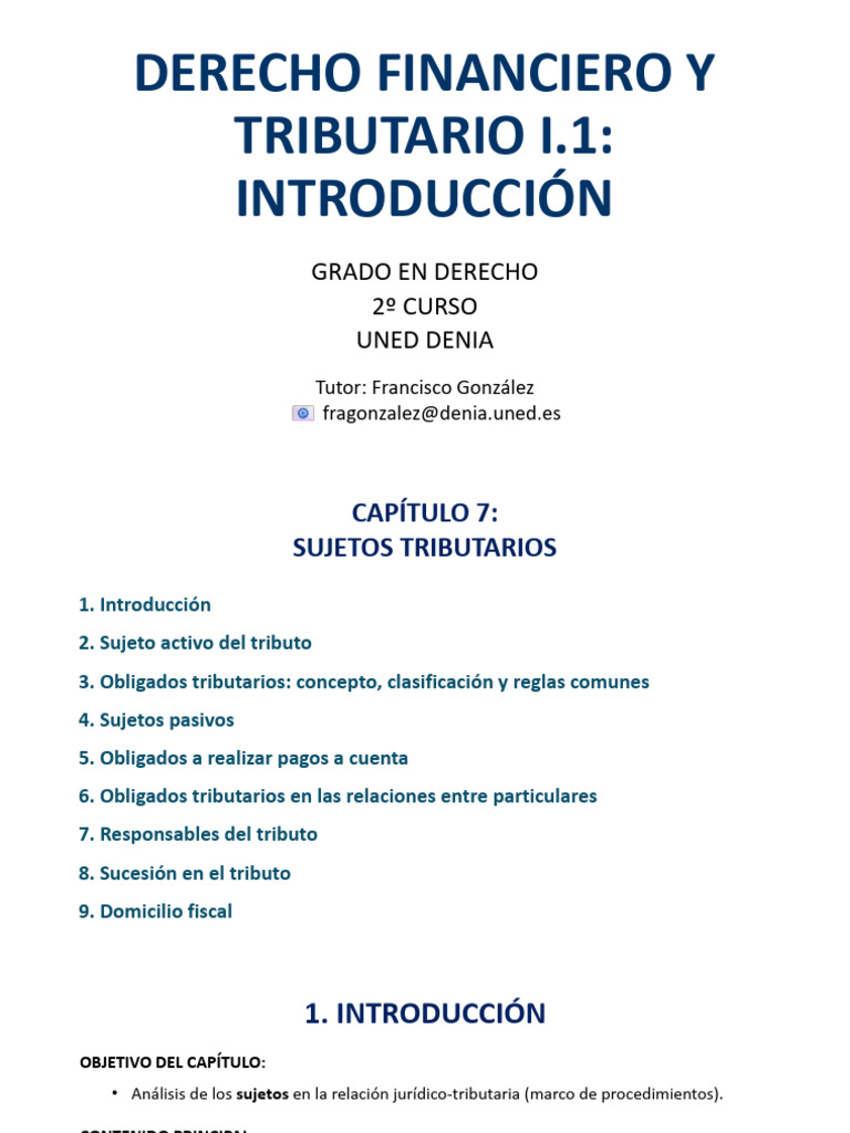 Sujetos Tributarios en Derecho Financiero | PDF | Sociedad de ...