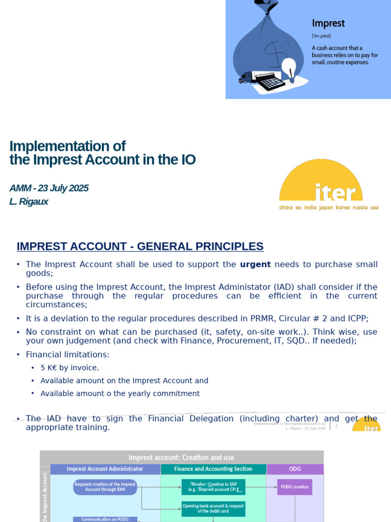 Imprest Account - 23!07!2025 - Presentation AMM | PDF
