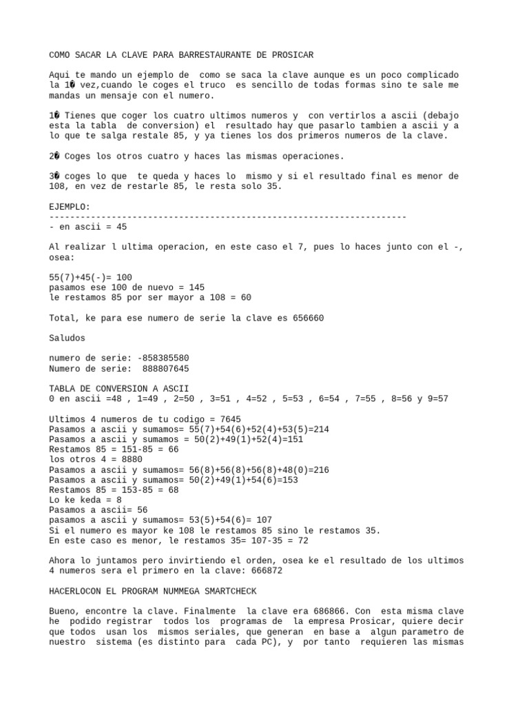 Cómo obtener la clave BarRestaurante | PDF | Software | Informática