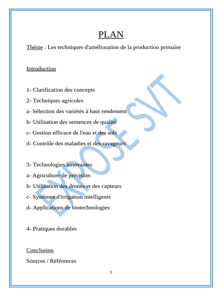 Amélioration de la production primaire agricole | PDF