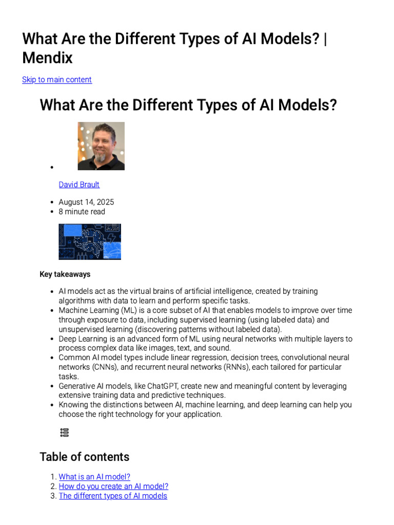 Types of AI Models Explained | PDF | Machine Learning | Artificial ...