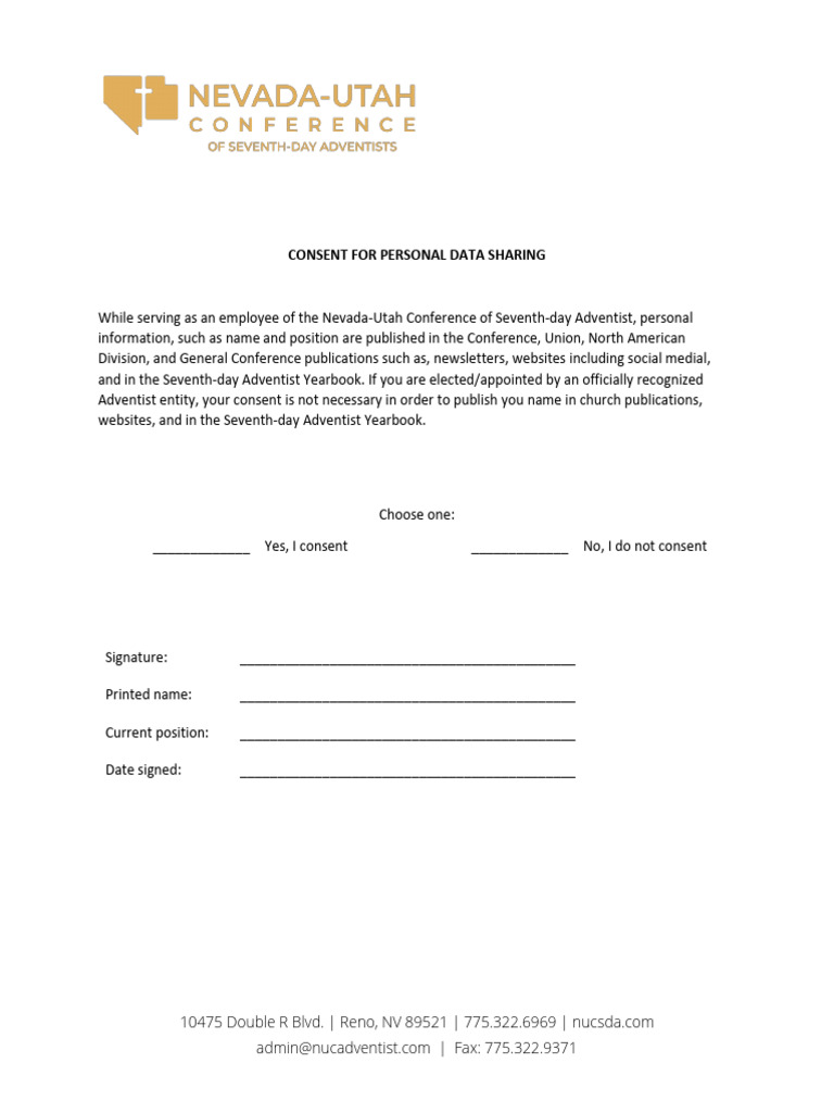 Consent for Data Sharing Form | PDF