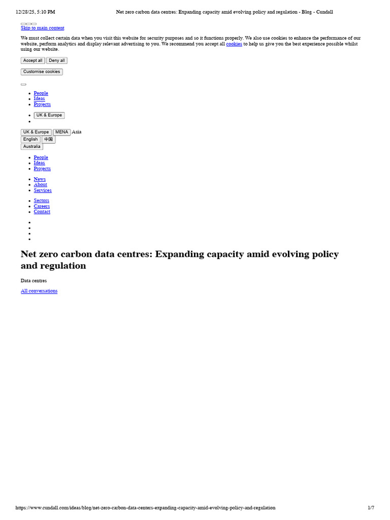 Net Zero Carbon Data Centres Explained | PDF