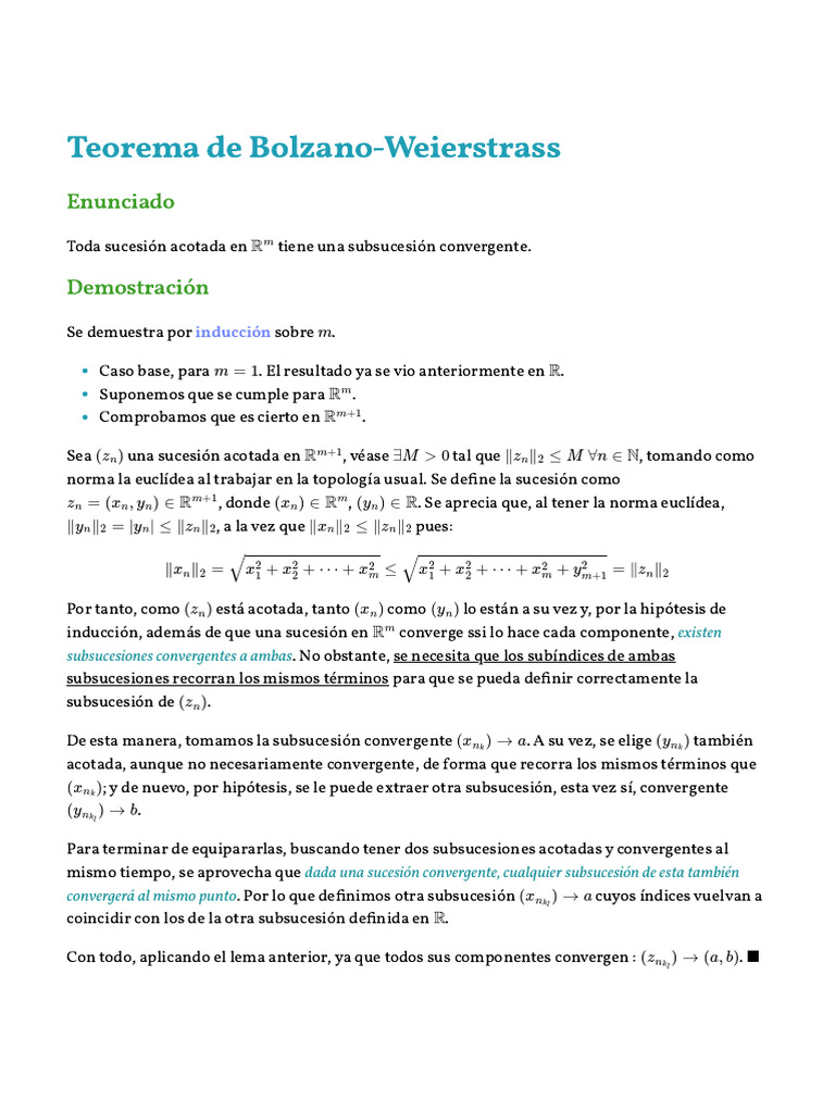 Teorema de BolzanoWeierstrass en Rm PDF — free download