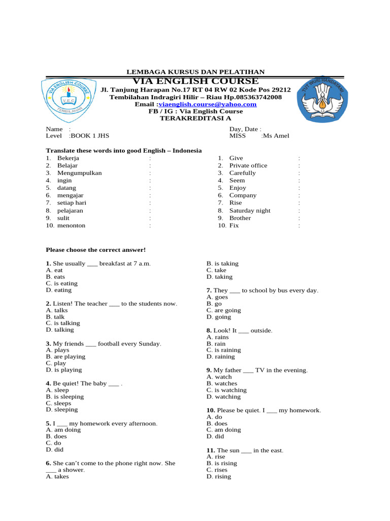 Examination Book 1 Basic A-1 | PDF