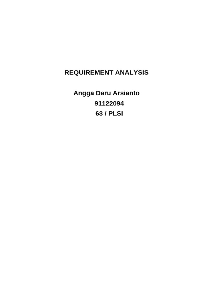 Requirement Analysis | PDF