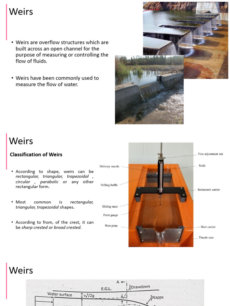 Weir Types and Flow Calculations | PDF | Continuum Mechanics | Mechanics