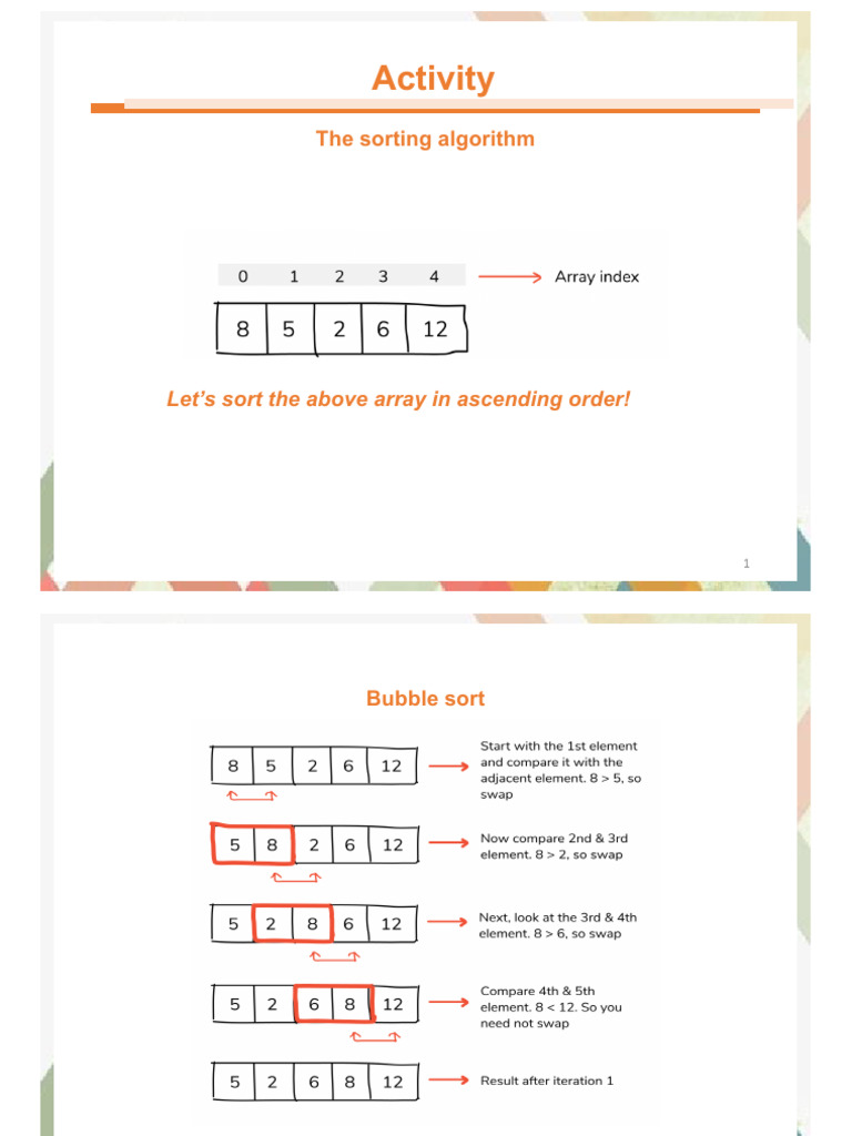 Activity Sorting Algorithm | PDF