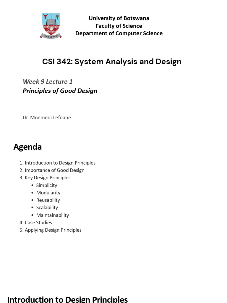CSI-342-Week 9 - Lecture 1 - Principles of Good Design | PDF | Modular ...