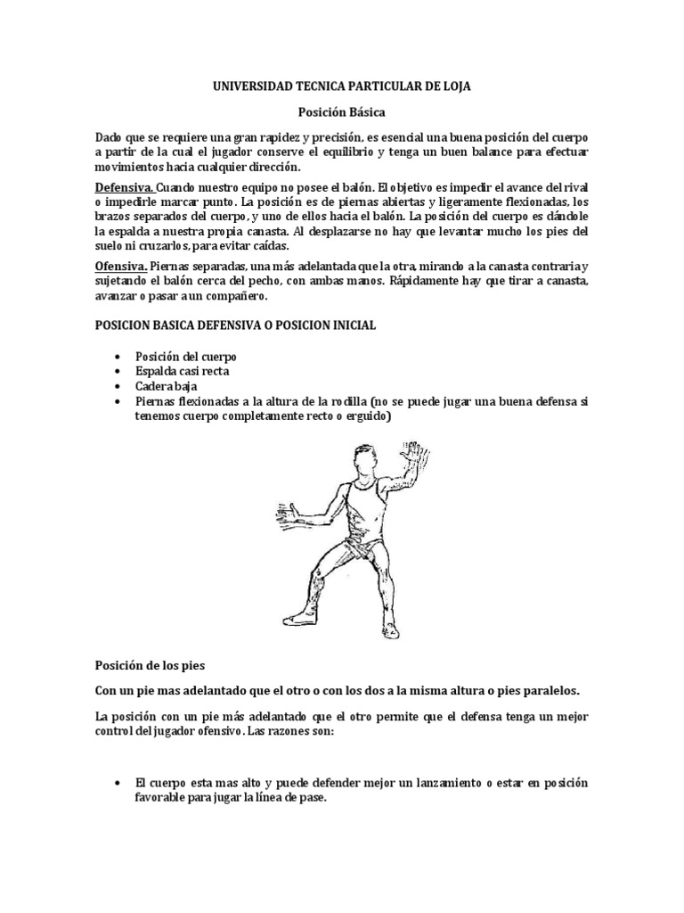 Baloncesto Posicion Basica | PDF | Rodilla | Deportes