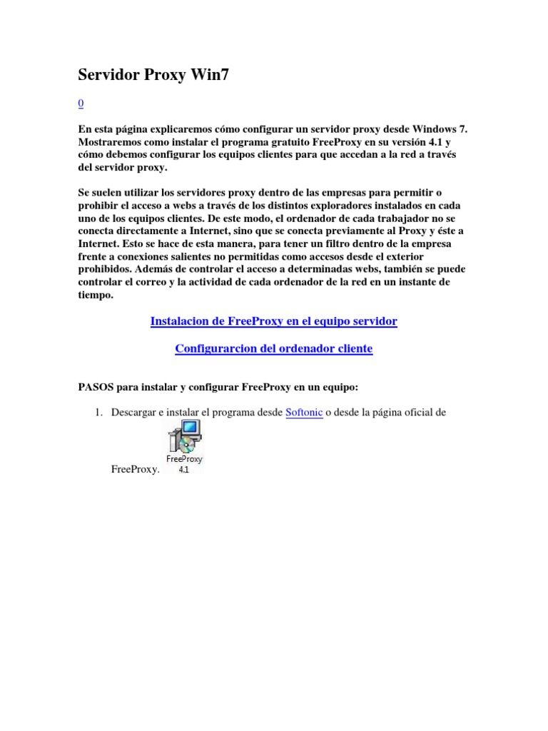 Servidor Proxy | PDF | Servidor proxy | Dirección IP