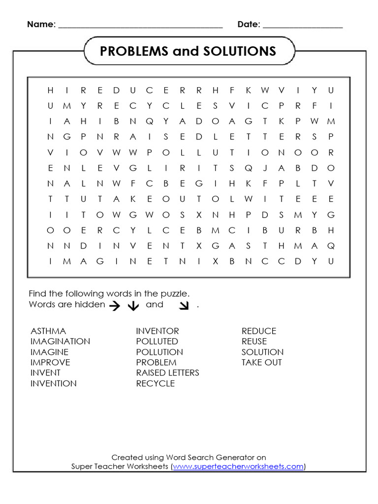 Word Search: Problems and Solutions | PDF | Word Search | Economy And ...
