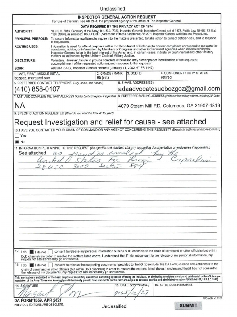 Fort Benning Ig Complaint | PDF