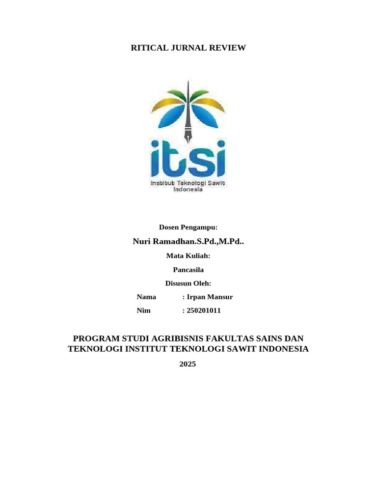 CJR Irpan Mansur 250201011 Agribisnis 1a | PDF