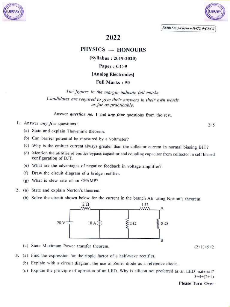 Analog Electronics Syllabus & Exam Guide | PDF | Operational Amplifier ...