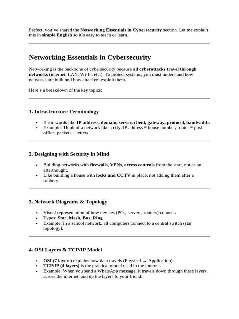 Networking Essentials for Cybersecurity | PDF | Computer Network | Port ...