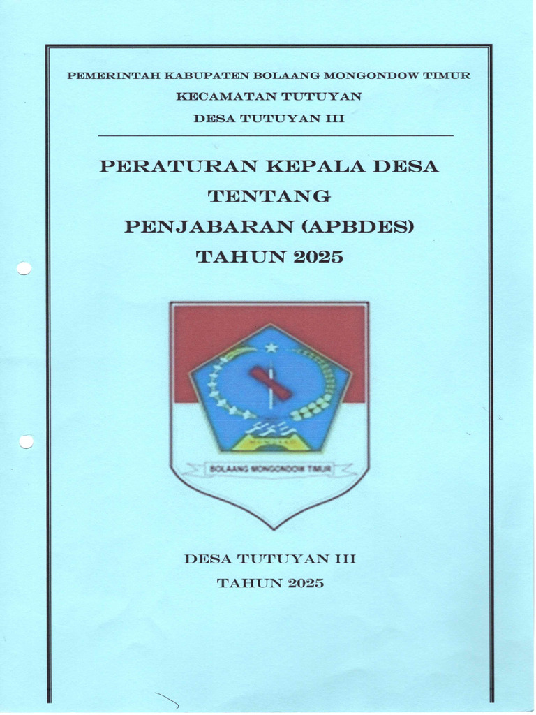 Pekades Apdes Tahun 2025 Tutuyan III | PDF