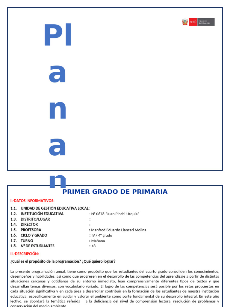 Programación Anual 4° Grado 2025 | PDF | Datos | Sustracción