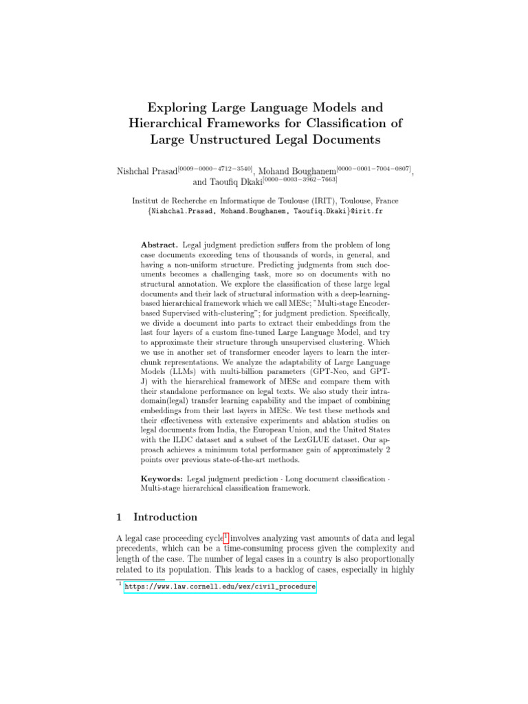 Legal Document Classification with LLMs | PDF | Artificial Intelligence ...