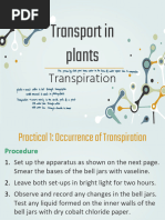 Transpiration Rate Experiment with Potometer | PDF