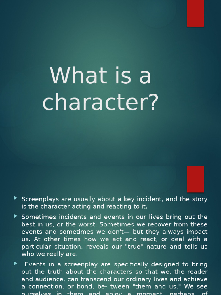 Understanding Character in Screenwriting | PDF | Extraversion And ...