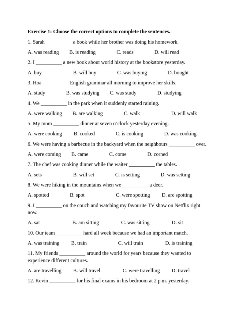 English Verb Tense Exercises | PDF | Chess Openings | Chess