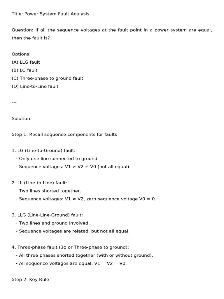 Three-Phase Fault Analysis in Power Systems | PDF