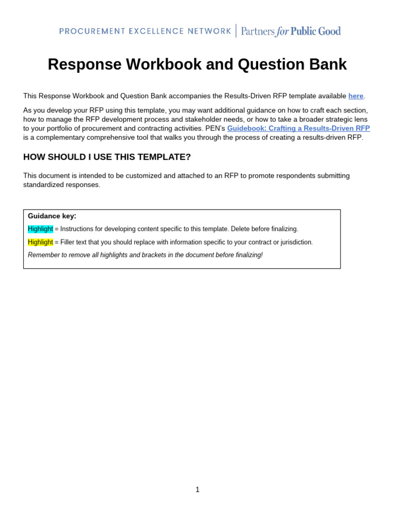RFP Response Workbook & Question Bank | PDF | Project Management ...