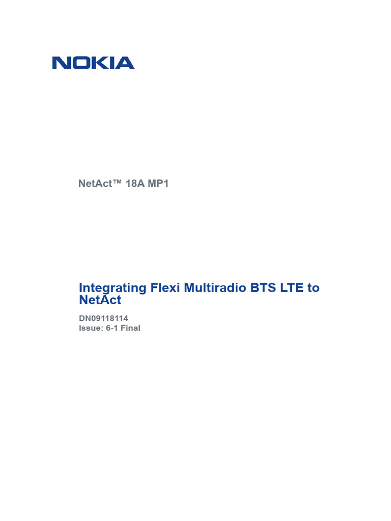 Integrating Flexi Multiradio Bts Lte To Netact | PDF | Lte ...