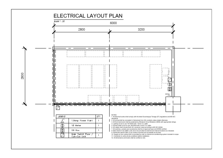 Electrical Layout Plan and Compliance Guidelines | PDF