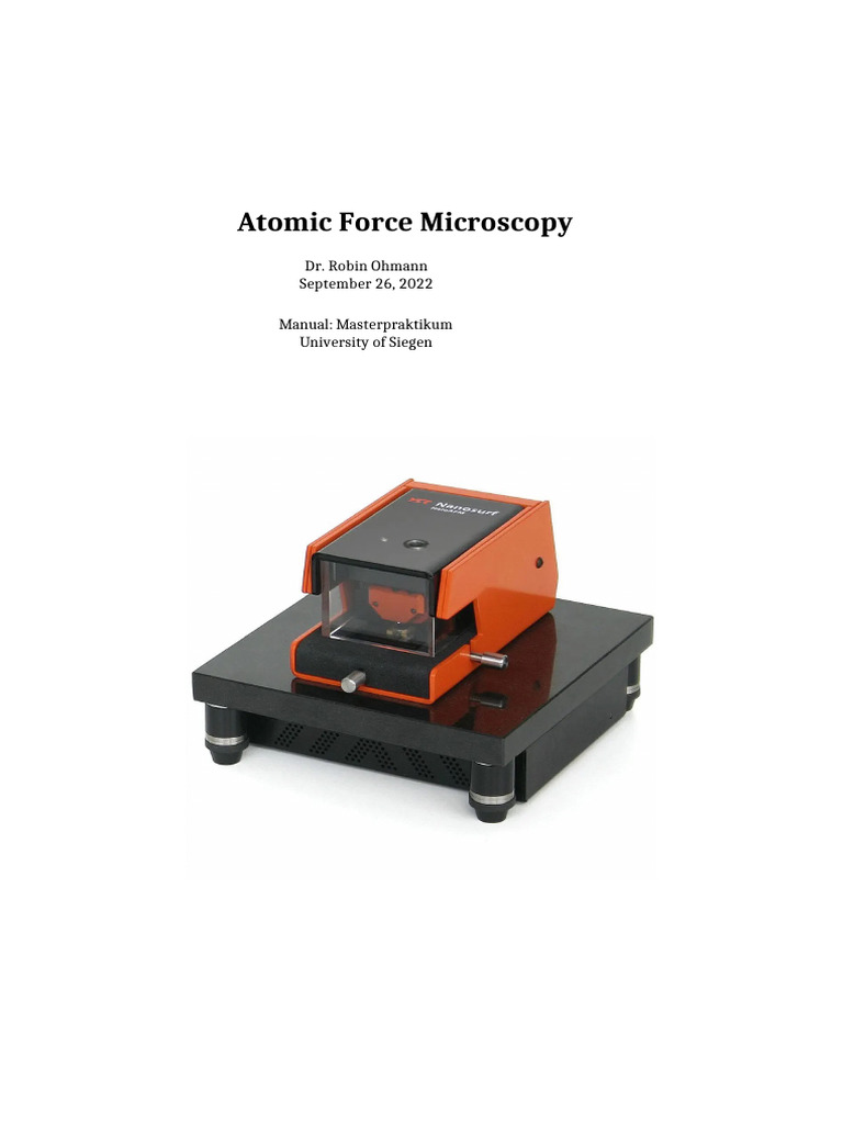 Atomic Force Microsopy 115 | PDF | Atomic Force Microscopy | Applied ...