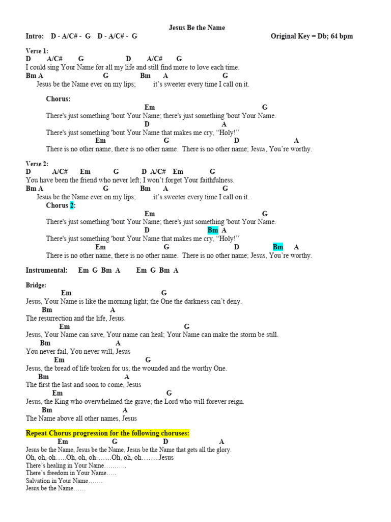 evr be on my lips c tab Jesus the Name Lyrics and Chords | PDF | Theology Géllules:30