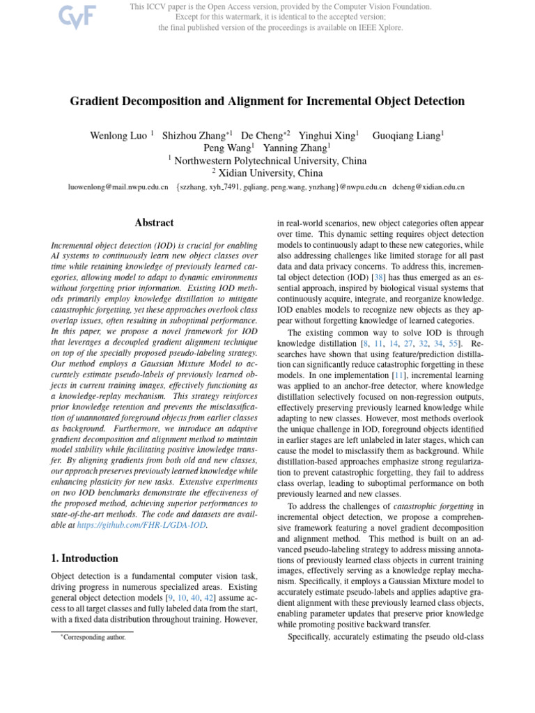 Gradient Alignment for Incremental Object Detection | PDF | Applied ...