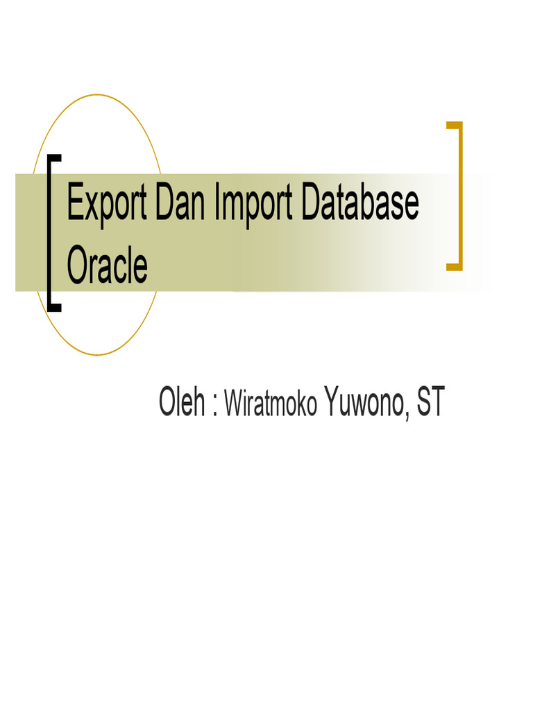 Panduan Export Import Database Oracle | PDF